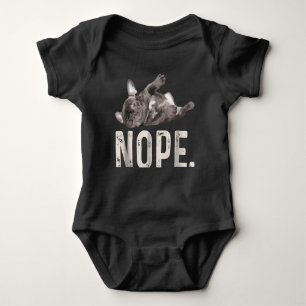 Nope Lazy French Bulldog Lover Gift Baby Bodysuit
