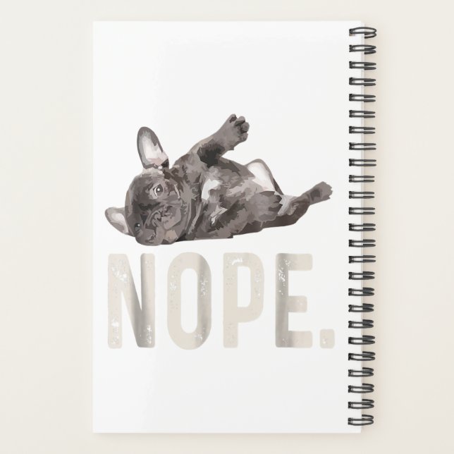 Nope Lazy French Bulldog Lover Gift Planner (Back)