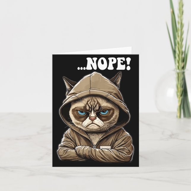 Nope! Nope - Employee Work Colleagues Teenager Cat Card (Front)