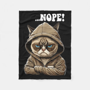 Nope! Nope - Employee Work Colleagues Teenager Cat Fleece Blanket