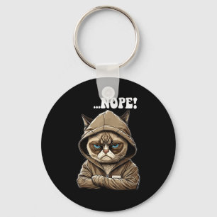 Nope! Nope - Employee Work Colleagues Teenager Cat Key Ring