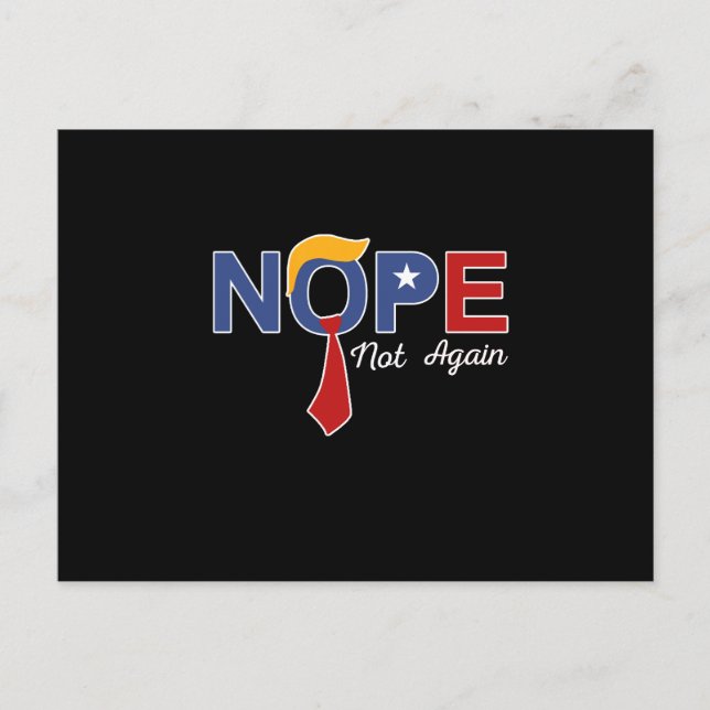 Nope Not Again Funny Trump Wig Red Postcard (Front)