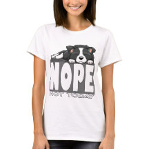 Nope Not Today Cute Sleeping Border Collie