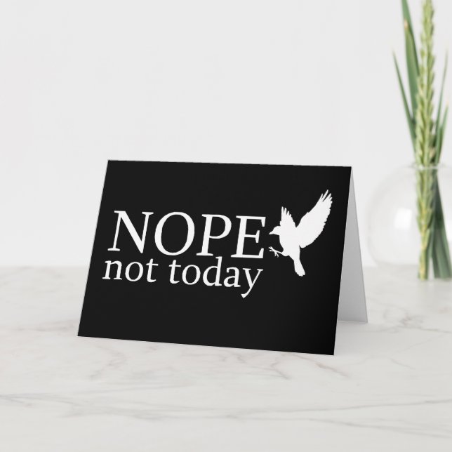 Nope Not Today Funny Chicken Attitude Shirt Gift Card (Front)