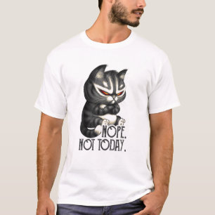 Nope Not Today Funny Lazy Cat For Men Women Mum Ki T-Shirt