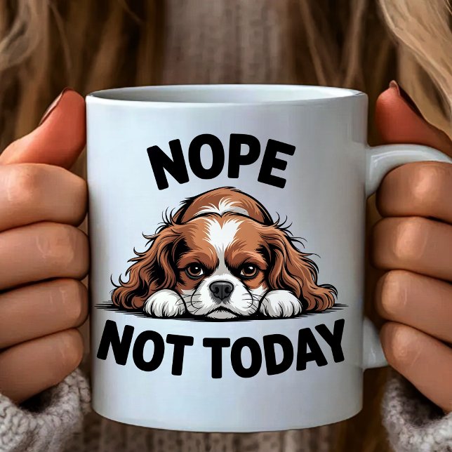 Nope Not Today Funny Pug Dog Meme Coffee Mug (Creator Uploaded)