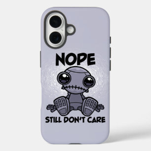 Nope Still Don't Care Cute Indifferent Robot iPhone 16 Case