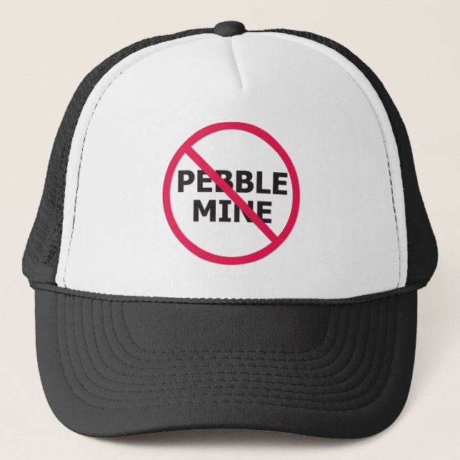 NoPebbleMine Transparent background copy Trucker Hat (Front)