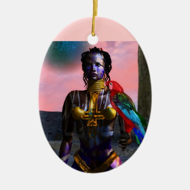 NORA CYBER WARRIOR CERAMIC TREE DECORATION (Front)