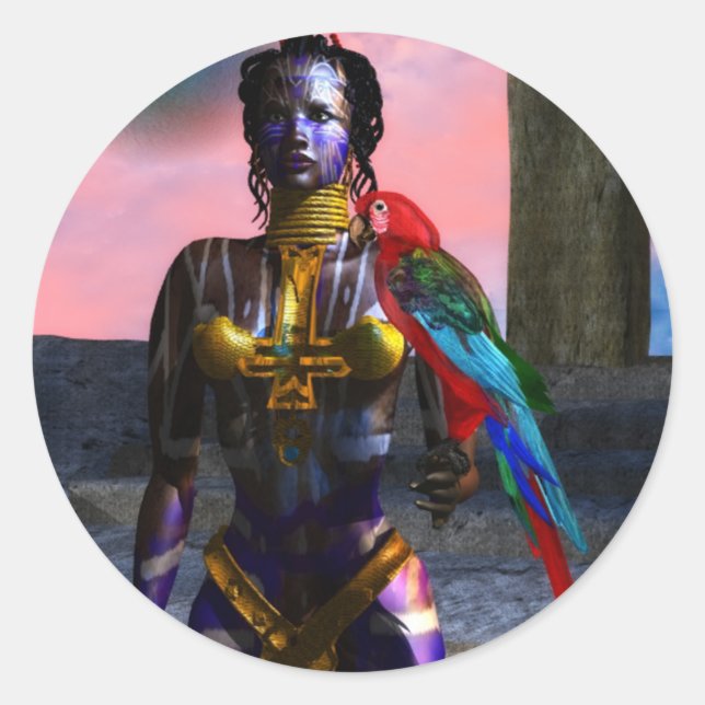 NORA CYBER WARRIOR CLASSIC ROUND STICKER (Front)