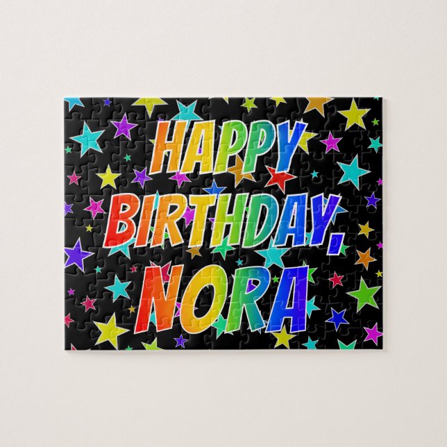 "NORA" First Name, Fun "HAPPY BIRTHDAY" Jigsaw Puzzle (Horizontal)