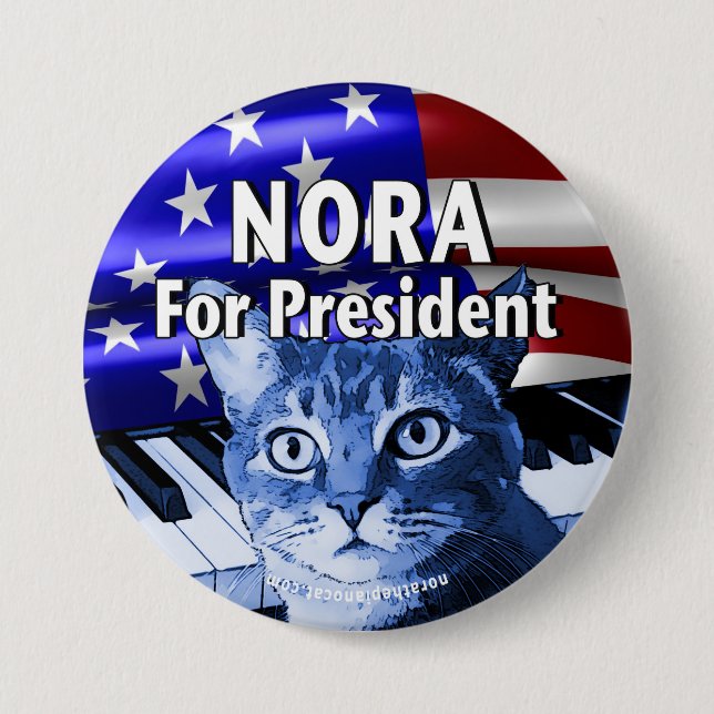 Nora For President Button In Blue #3 (Front)