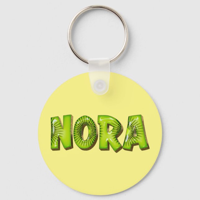 Nora Name Kiwi Design Keychain (Front)