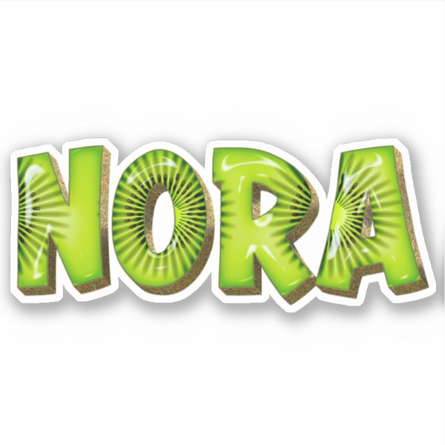 Nora Name Kiwi Design Sticker (Front)