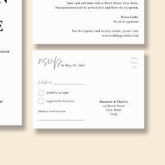 NORA | Wedding Minimalist RSVP Postcard