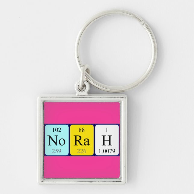 Norah periodic table name keyring (Front)
