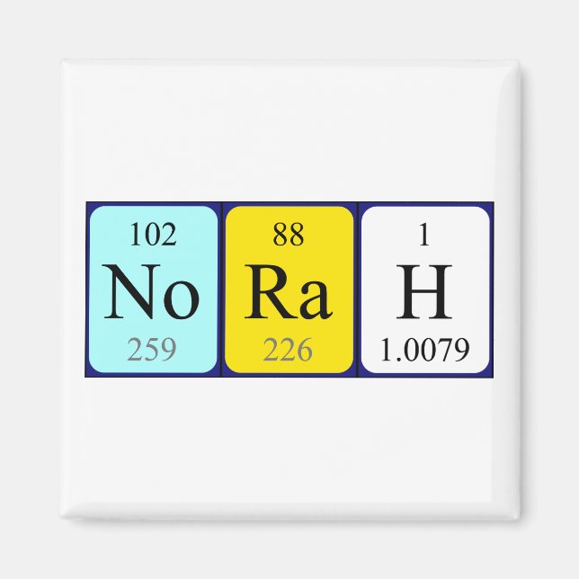 Norah periodic table name magnet (Front)