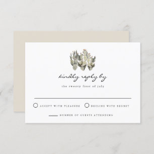Norah - Prickly Pear Cactus Bohemian RSVP Card