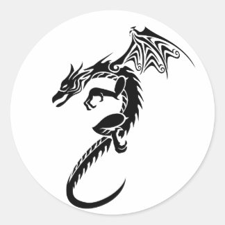 Norbert the Black Dragon Classic Round Sticker