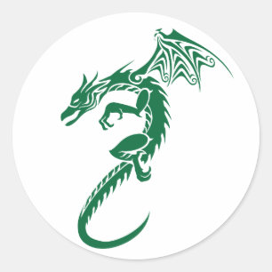 Norbert the Green Dragon Classic Round Sticker