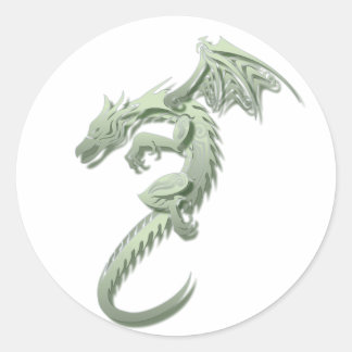 Norbert the Metallic Green Dragon Classic Round Sticker
