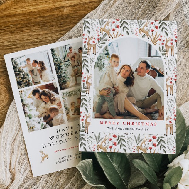 Nordic 5 Photo Christmas Card Boho Scandi Holiday (Creator Uploaded)