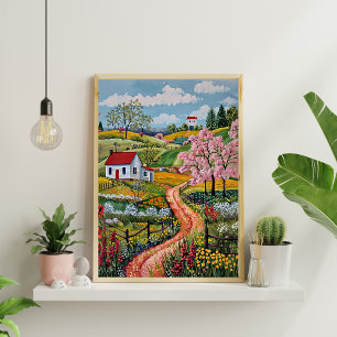 Nordic Abstract Geometric Poster (Matte) 19x19