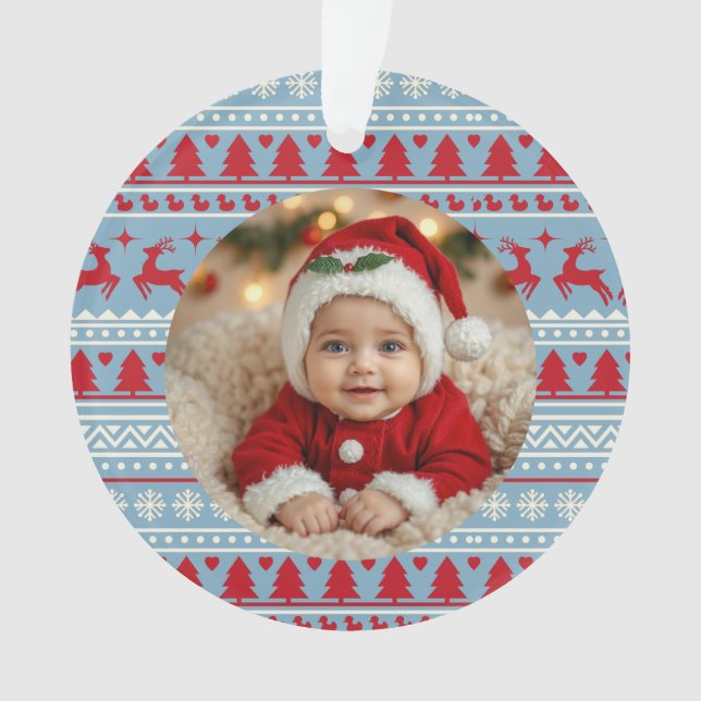 Nordic Baby Christmas Photo Ornament – Rubber Duck (Front)