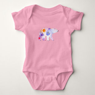 Nordic Bear in Watercolour Baby Bodysuit