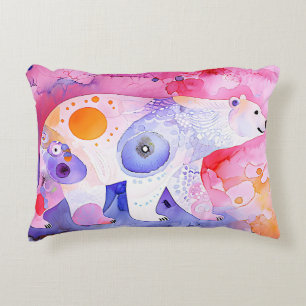 Nordic Bear in Watercolour Decorative Cushion
