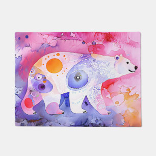 Nordic Bear in Watercolour Doormat