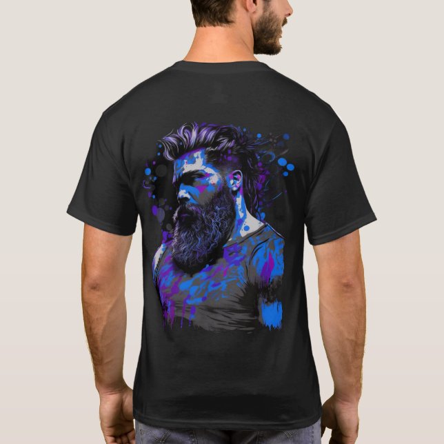 Nordic bearded muscle man T-Shirt (Back)