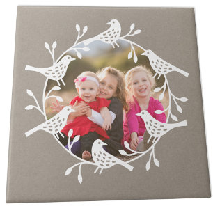 Nordic Bird Photo Ceramic Tile