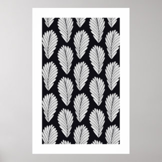 Nordic Bloom - Jacobean Inspired Geometric Floral  Poster