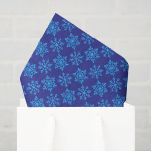 Nordic Blue Snowflake (Glitter Effect) on Lapis Tissue Paper