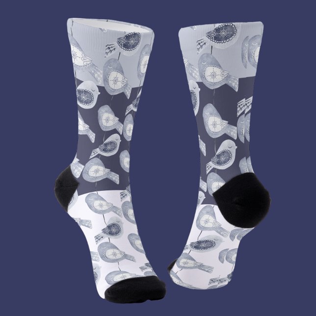 Nordic Christmas Blue Birds Socks (Nordic Christmas Blue Birds Socks
from Ricaso)