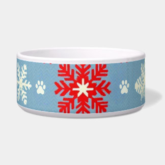 Nordic Christmas Cat Bowl – Festive Knit Snowflake