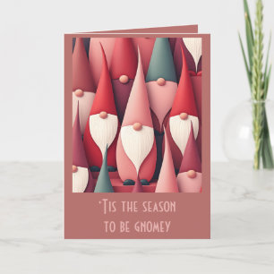 Nordic Christmas Choir Gnomes Mid-Century Modern Card