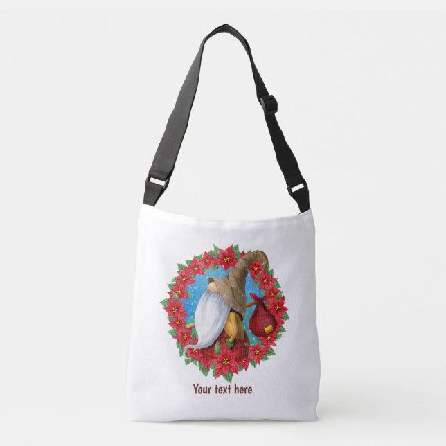 Nordic Christmas Gnome Crossbody Bag (Front)