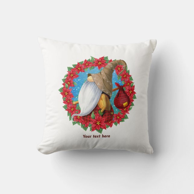 Nordic Christmas Gnome Cushion (Front)
