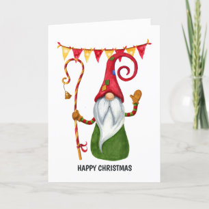 Nordic Christmas Gnome Photo Holiday Card