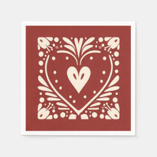 Nordic Christmas heart  Napkin