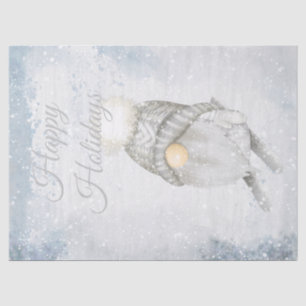 Nordic Christmas Holiday Festive Skiing Gnome Tissue Paper