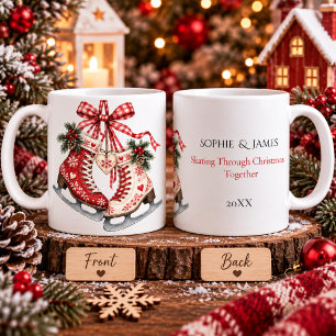 Nordic Christmas Ice Skates Winter Romance Coffee Mug
