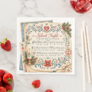 Nordic Christmas Music Napkin