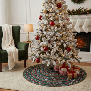 Nordic christmas pattern brushed polyester tree skirt