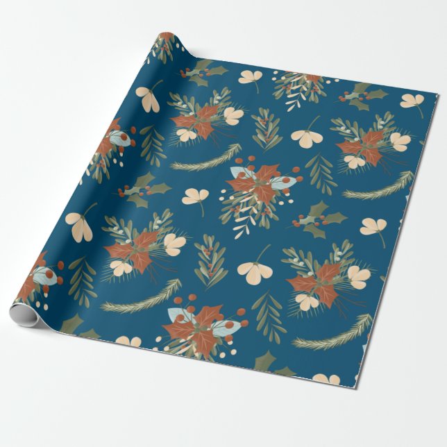 Nordic Christmas Pattern Wrapping Paper (Unrolled)
