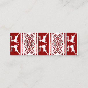 Nordic Christmas Scandinavian Reindeer Bookmark Mini Business Card