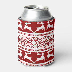 Nordic Christmas Scandinavian Reindeer Can Cooler