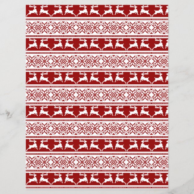Nordic Christmas Scandinavian Reindeer Craft Paper (Front)